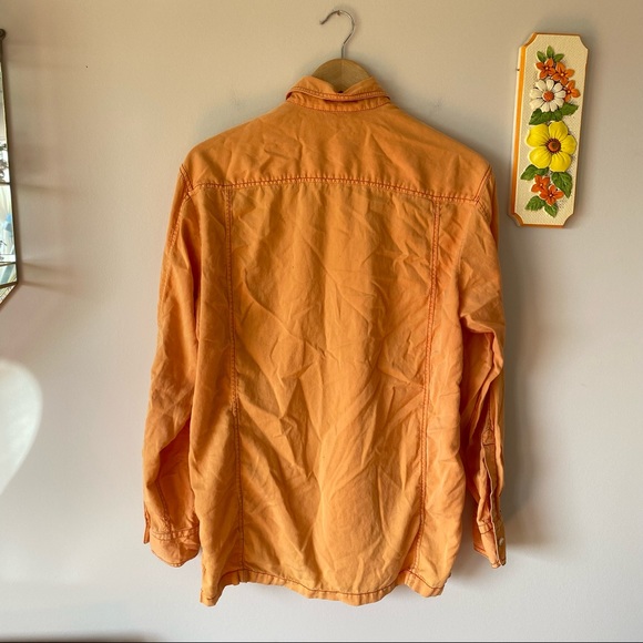 Tommy Bahama Orange Long Sleeve Button Up Top - Picture 6 of 8